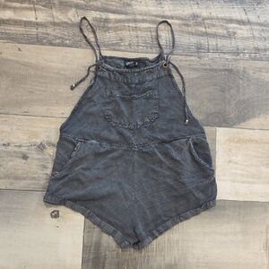 Angie Charcoal Gray Washed Romper